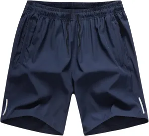 Men's Quick Dry Workout Shorts with Zip Pockets for Athletic Gym Running Hiking Shorts