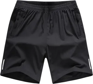 Men's Quick Dry Workout Shorts with Zip Pockets for Athletic Gym Running Hiking Shorts