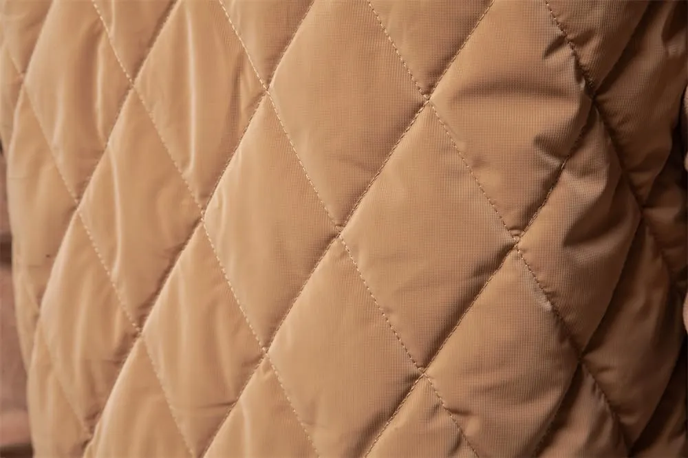 Mens Quilted Jacket Diamond Quilted Puffer Jacket Thick Warm Winter Coats Button Down Long Sleeve Casual Cozy Coats