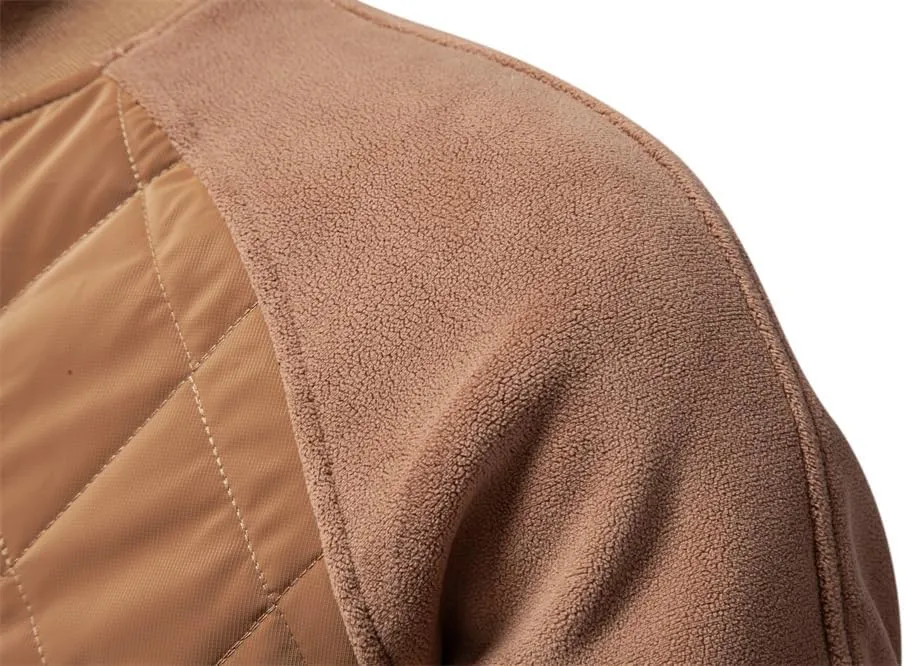 Mens Quilted Jacket Diamond Quilted Puffer Jacket Thick Warm Winter Coats Button Down Long Sleeve Casual Cozy Coats