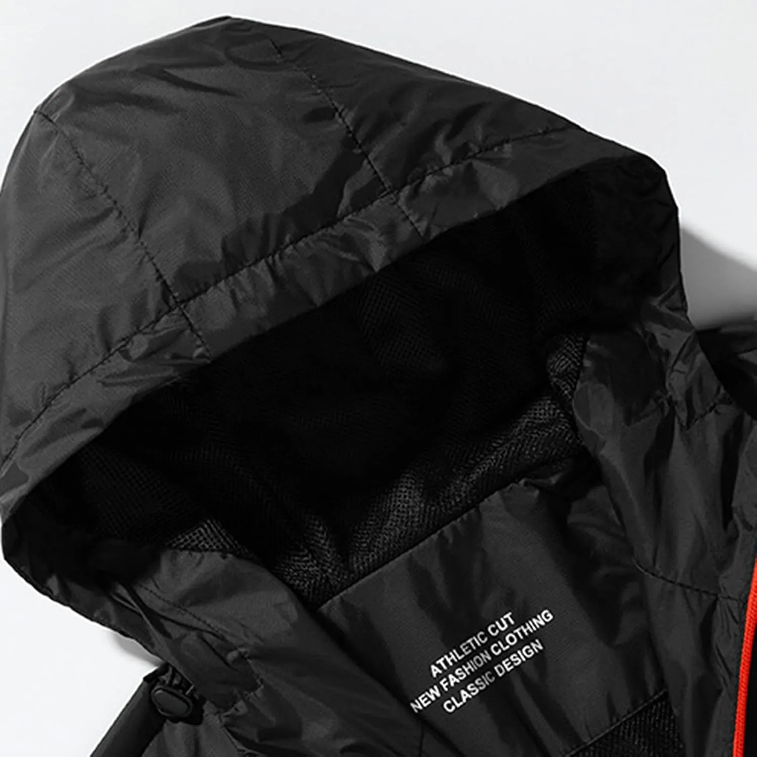 Men's Rain Jacket Waterproof Rain Suit Breathable Lightweight Raincoat with Hooded Rain Gear for Leisure, Outdoor