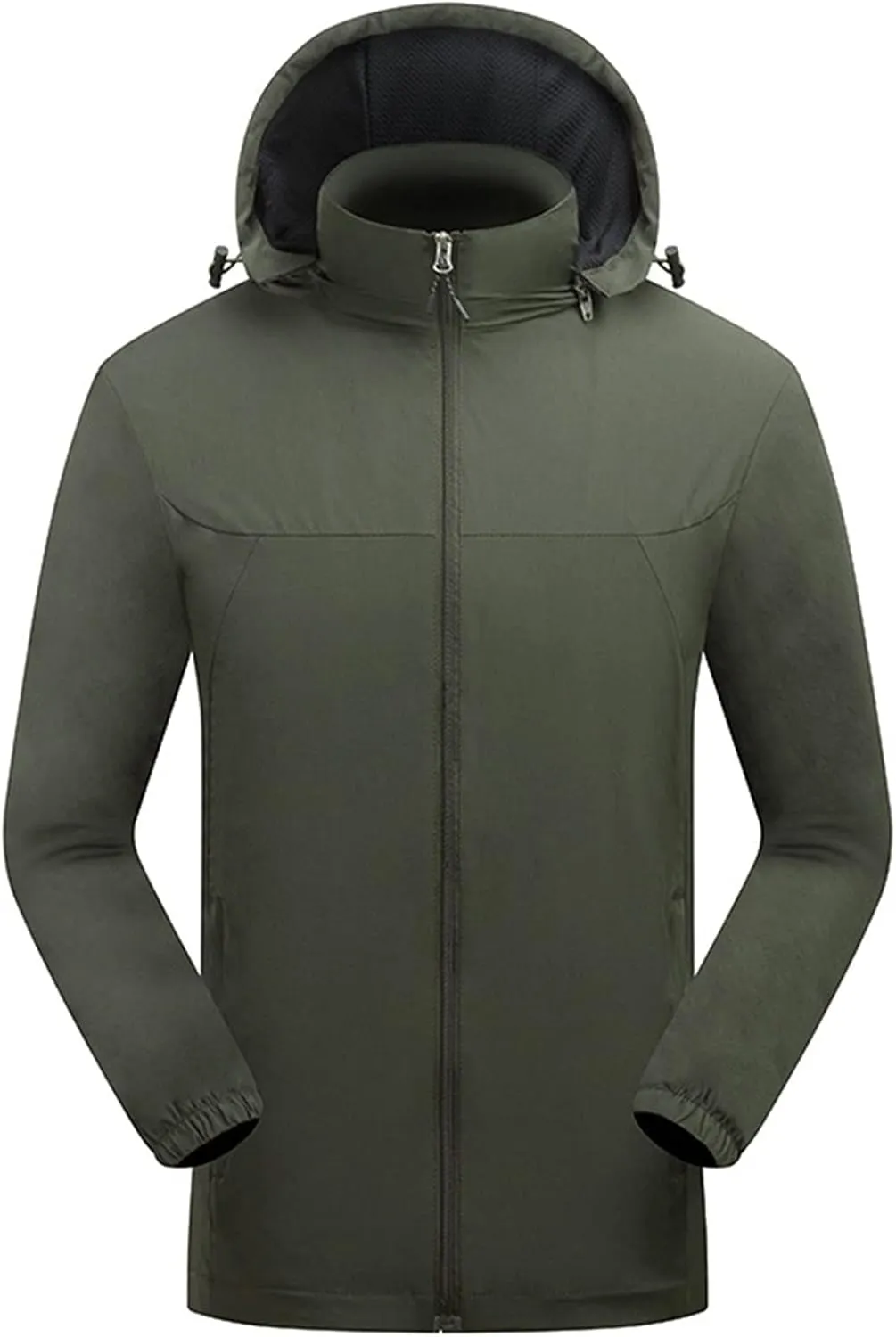 Men's Rain Suit Comfy Lightweight Active Water Resistant Hooded Rain Jacket Outdoor Breathable Rain Gear for Leisure