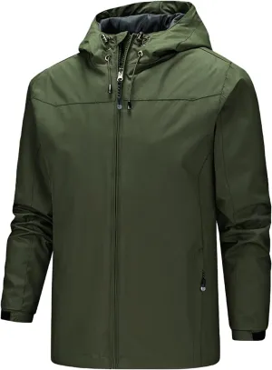 Men's Rain Suit Comfy Lightweight Active Water Resistant Hooded Rain Jacket Outdoor Breathable Rain Gear for Leisure