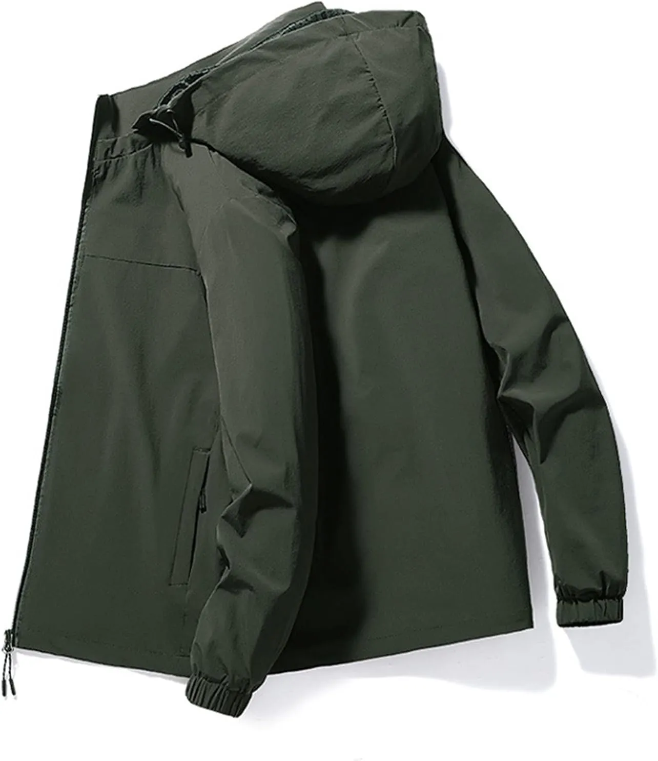 Men's Rain Suit Comfy Lightweight Active Water Resistant Hooded Rain Jacket Outdoor Breathable Rain Gear for Leisure