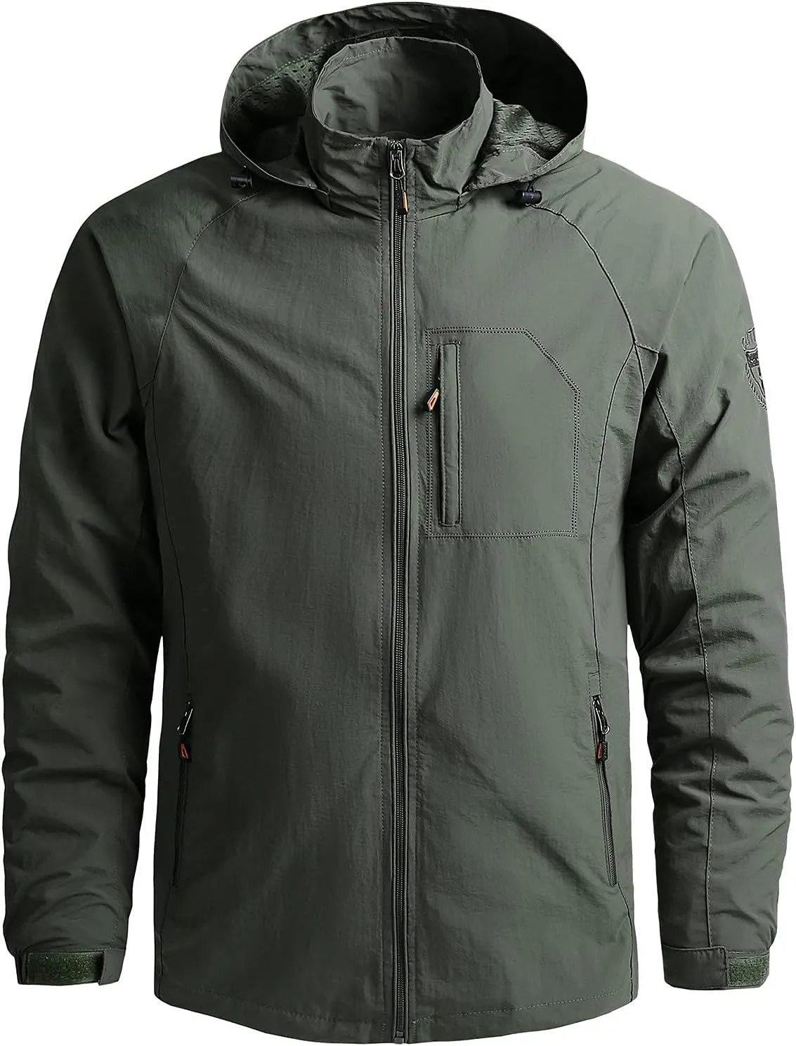 Men's Rain Suit Fashion Lightweight Active Water Resistant Hooded Rain Jacket Outdoor Breathable Rain Gear for Leisure