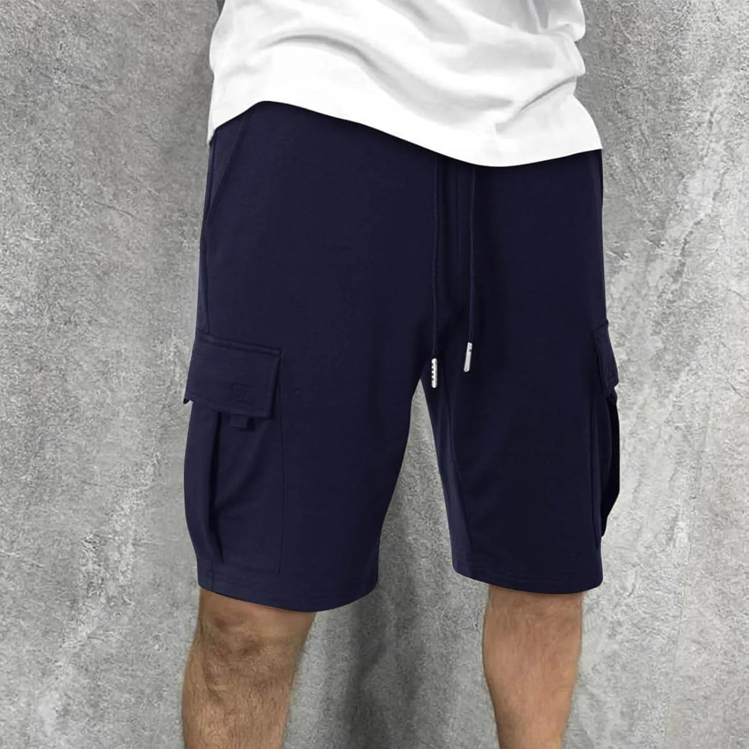 Men's Shorts Casual Relaxed Fit Elastic Waist Drawstring Workout Summer Solid Lightweight Basic Men's Shorts