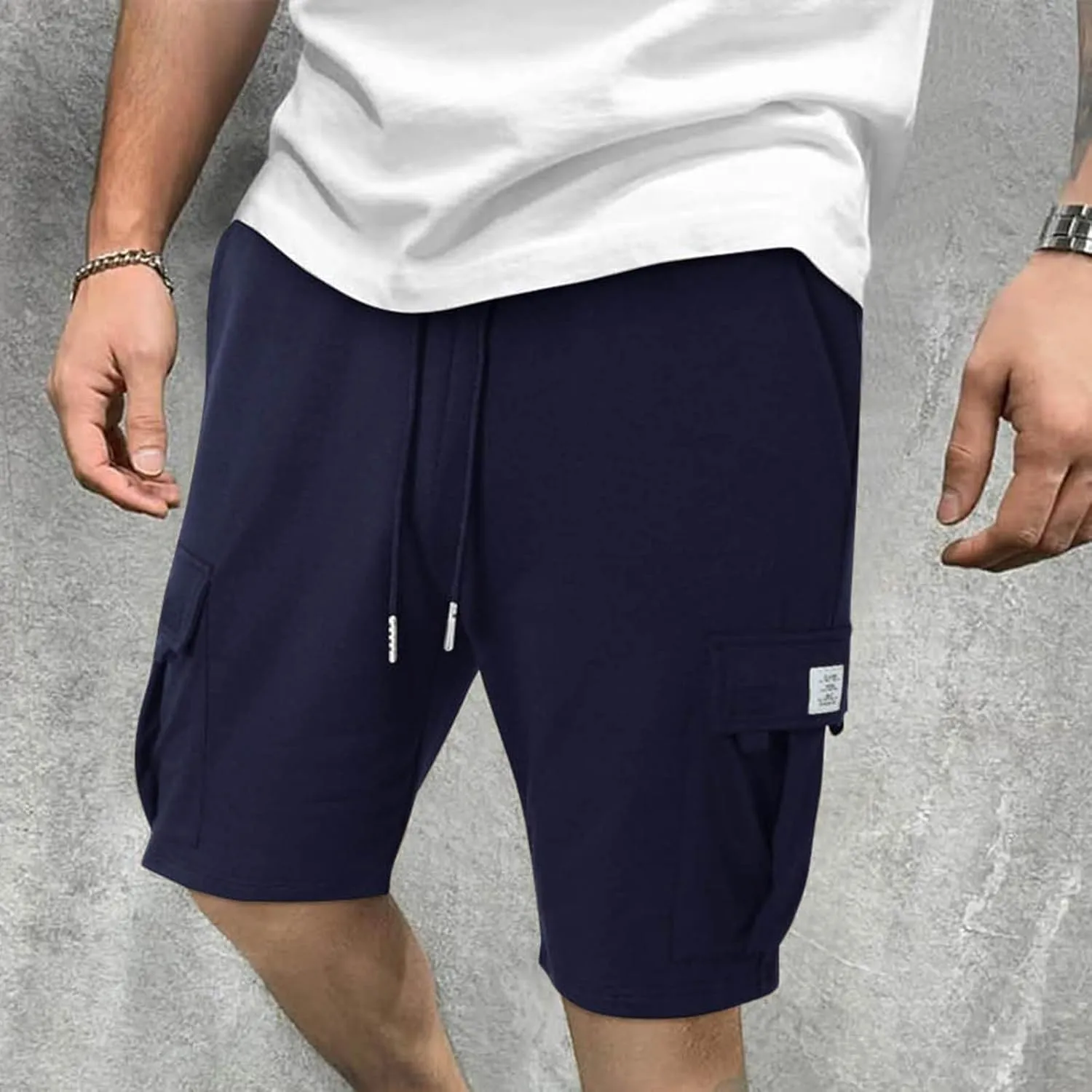 Men's Shorts Casual Relaxed Fit Elastic Waist Drawstring Workout Summer Solid Lightweight Basic Men's Shorts