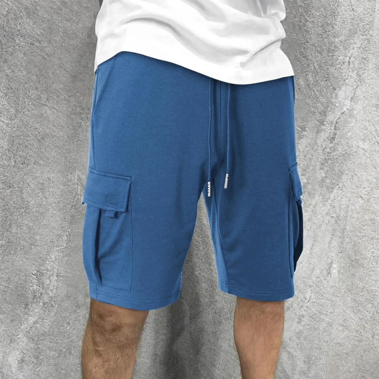 Men's Shorts Casual Relaxed Fit Elastic Waist Drawstring Workout Summer Solid Lightweight Basic Men's Shorts