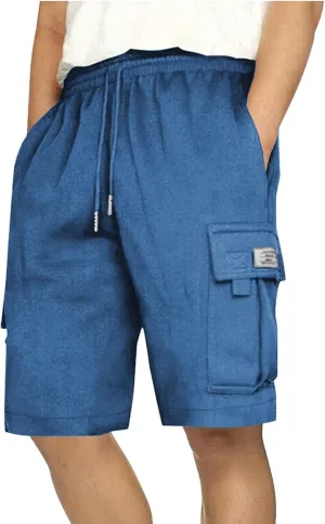 Men's Shorts Casual Relaxed Fit Elastic Waist Drawstring Workout Summer Solid Lightweight Basic Men's Shorts