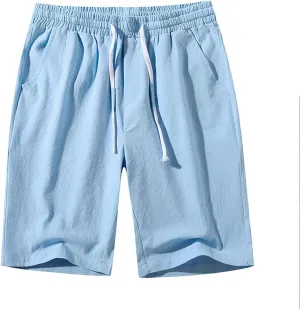 Mens Shorts Casual Summer Elastic Waist Drawstring Lounge Shorts Relaxed Fit Comfy Beach Vacation Shorts with Pockets