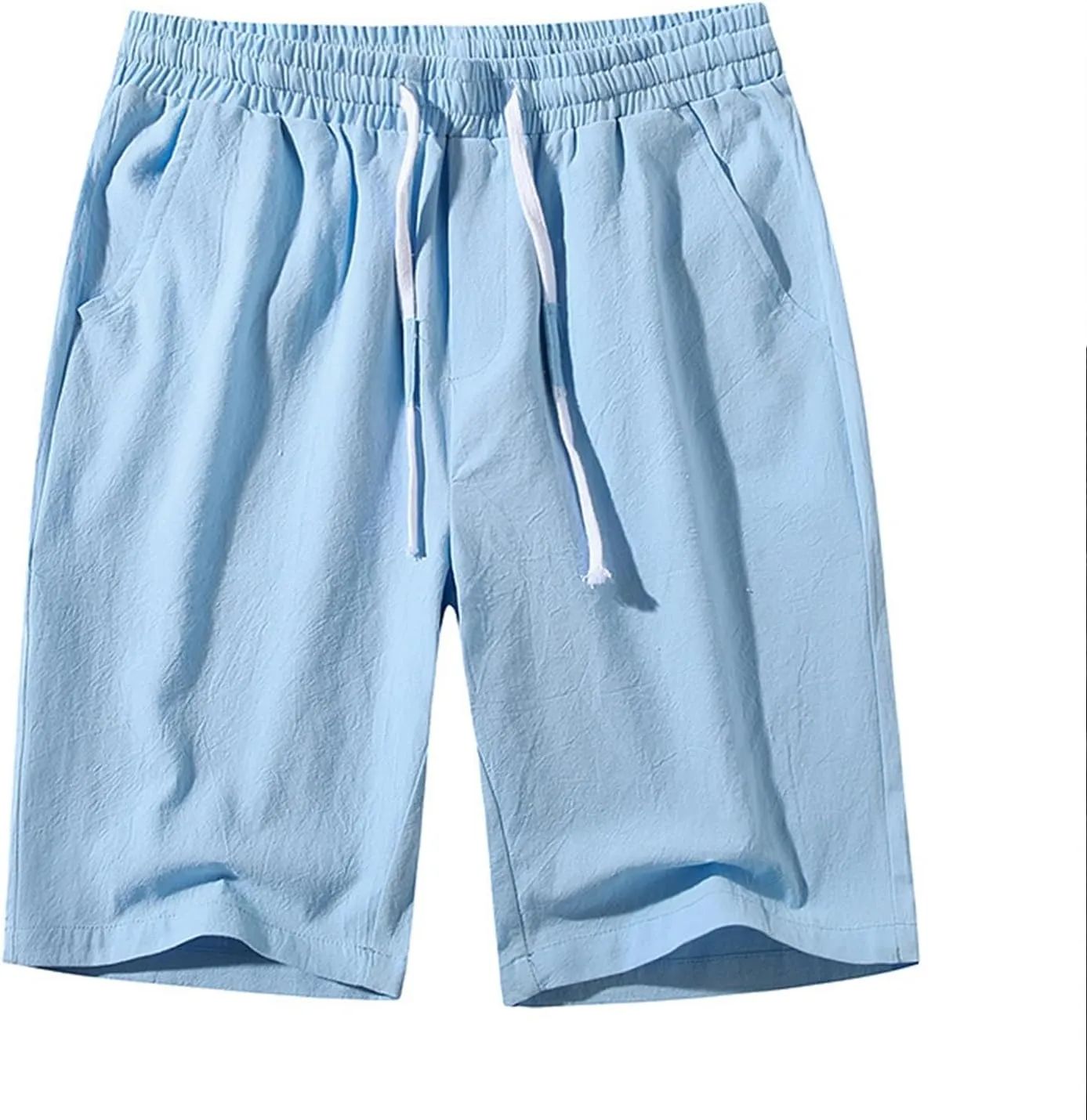 Mens Shorts Casual Summer Elastic Waist Drawstring Lounge Shorts Relaxed Fit Comfy Beach Vacation Shorts with Pockets