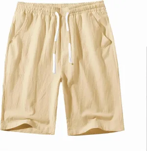 Mens Shorts Casual Summer Elastic Waist Drawstring Lounge Shorts Relaxed Fit Comfy Beach Vacation Shorts with Pockets
