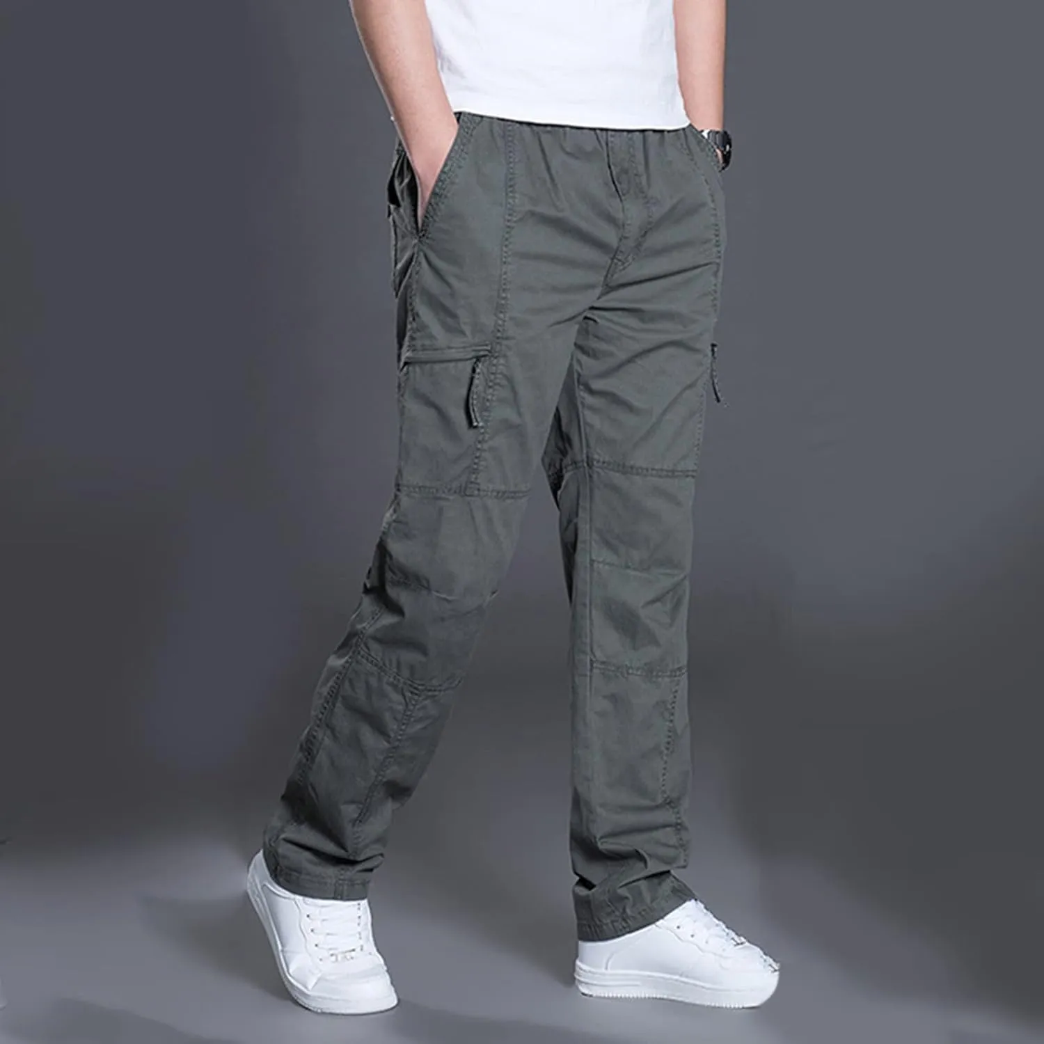 Men's Slim-Fit Stretch Cargo Pant Outdoor Work Cargo Shorts Cotton Shorts Relaxed Fit Work Shorts Loose Sweatpants