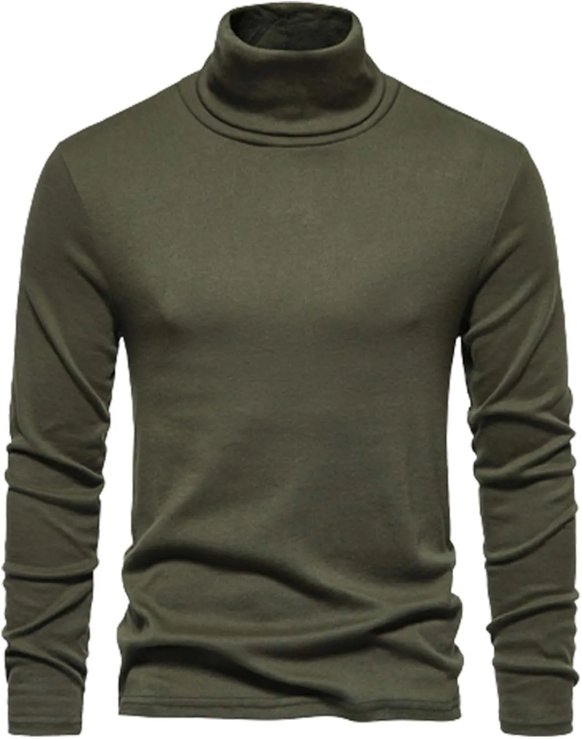 Men's Slim Fit Turtleneck Sweater Casual Long Sleeve Knit Pullover Jumper Lightweight Thermal Basic Top Big and Tall