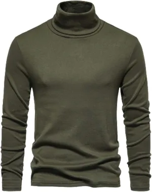 Men's Slim Fit Turtleneck Sweater Casual Long Sleeve Knit Pullover Jumper Lightweight Thermal Basic Top Big and Tall