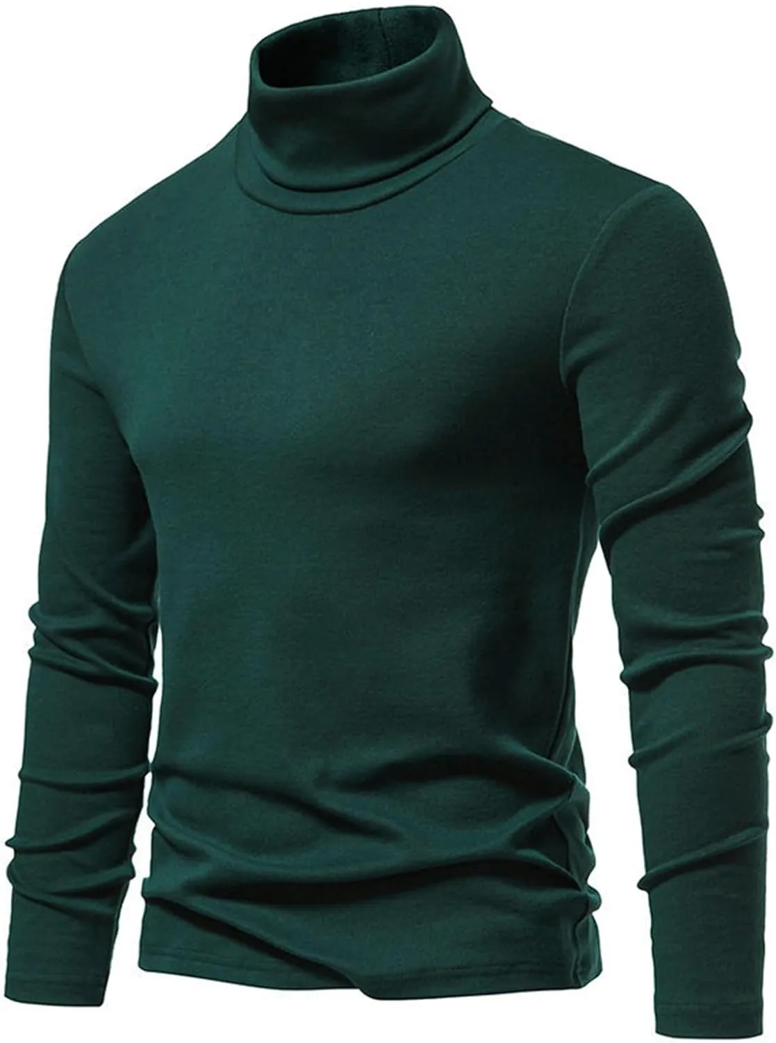 Men's Slim Fit Turtleneck Sweater Casual Long Sleeve Knit Pullover Jumper Lightweight Thermal Basic Top Big and Tall