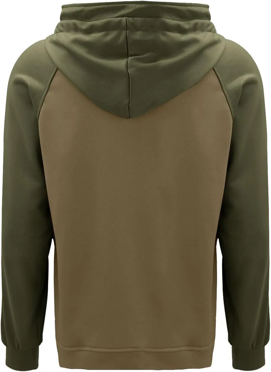 Men's Tactical Jacket Hooded Cargo Coats Color Block Military Jackets with Multi Pockets