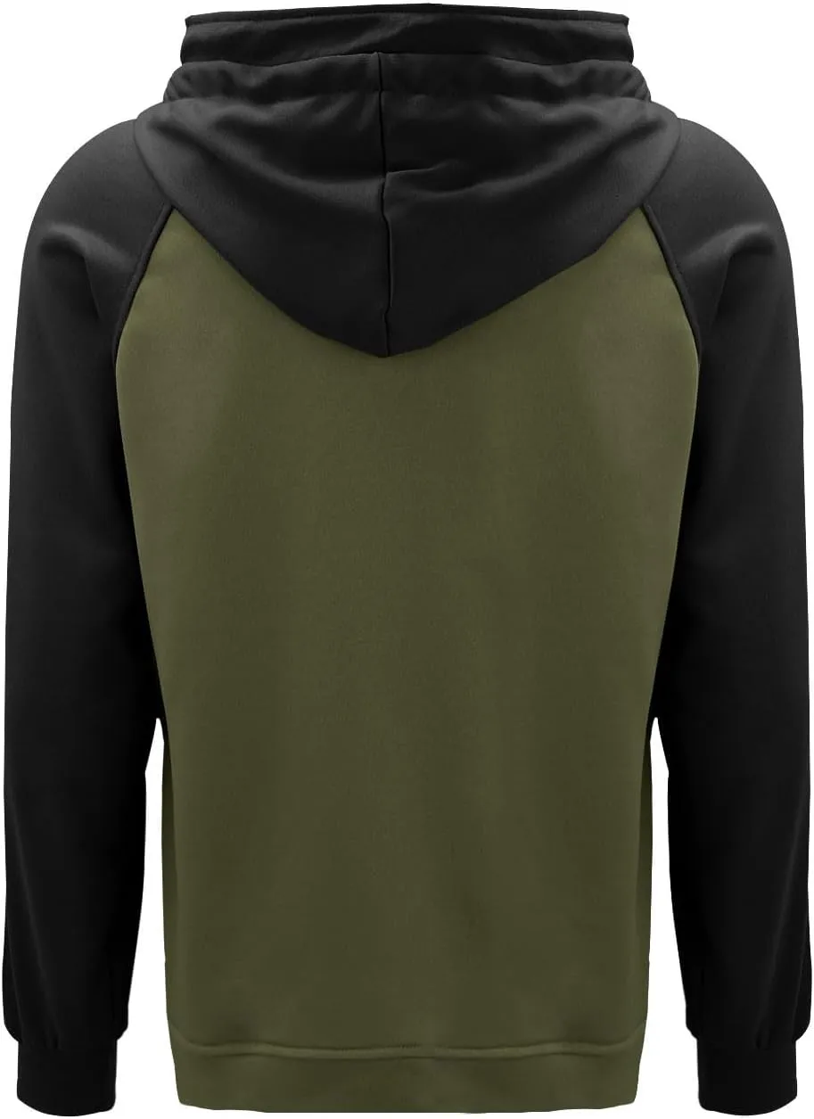 Men's Tactical Jacket Hooded Cargo Coats Color Block Military Jackets with Multi Pockets