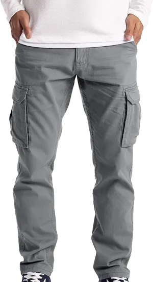 Men's Wild Cargo Work Pants Multi Pockets Casual Relaxed Fit Outdoor Pants Athletic-Fit Lightweight Cargo Joggers