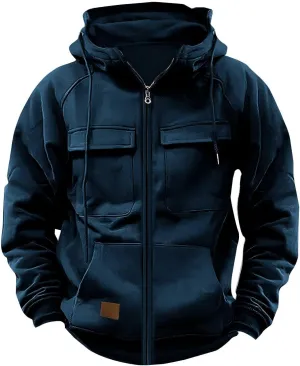 Mens Zip Up Tactical Hoodies Big and Tall Work Military Cargo Hooded Sweatshirt Hippie Aztec Cowboy Pullover Hoodies