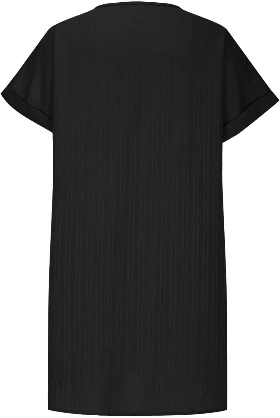 Mini Dresses for Women Summer Casual Button V Neck Cuffed Sleeve Striped Hide Belly Loose Vacation Shift Dress