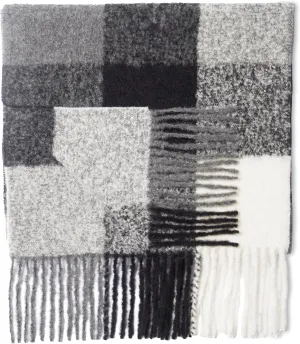 MISTI Oversized 79”x18” Alpaca & Wool Chunky Scarf for Him & Her | Soft, Warm, Resilient & Non-Pilling | Plaid Shawl & Wrap