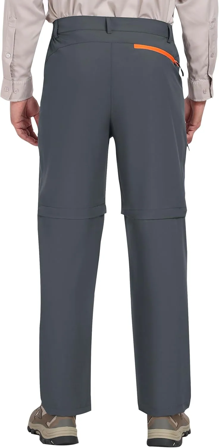 MoFiz Men's Hiking Pants Water Resistant Quick-Dry Lightweight Outdoor Sweatpants Convertible Zip Off Shorts 5-Zip Pockets