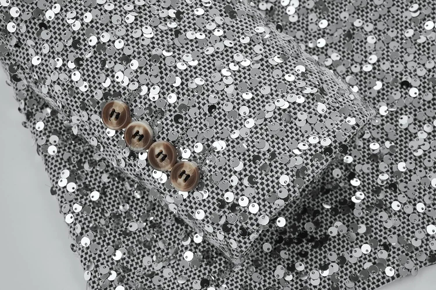 MOGU Mens Sequin Blazer Slim Fit Shiny Gold Silver Dress Suit Jacket Tuxedo Sport Coats for Prom Party Dinner