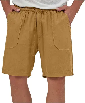 Muscularfit Cargo Shorts for Men Relaxed Fit Shorts with Pockets Summer Fashion Linen Cotton Shorts Stretch Athletic Shorts