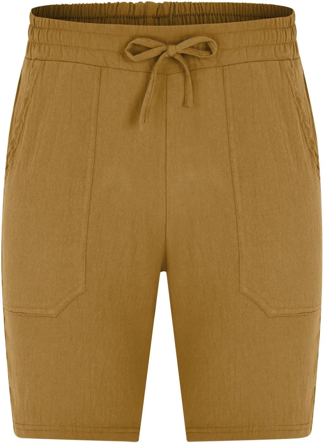 Muscularfit Cargo Shorts for Men Relaxed Fit Shorts with Pockets Summer Fashion Linen Cotton Shorts Stretch Athletic Shorts