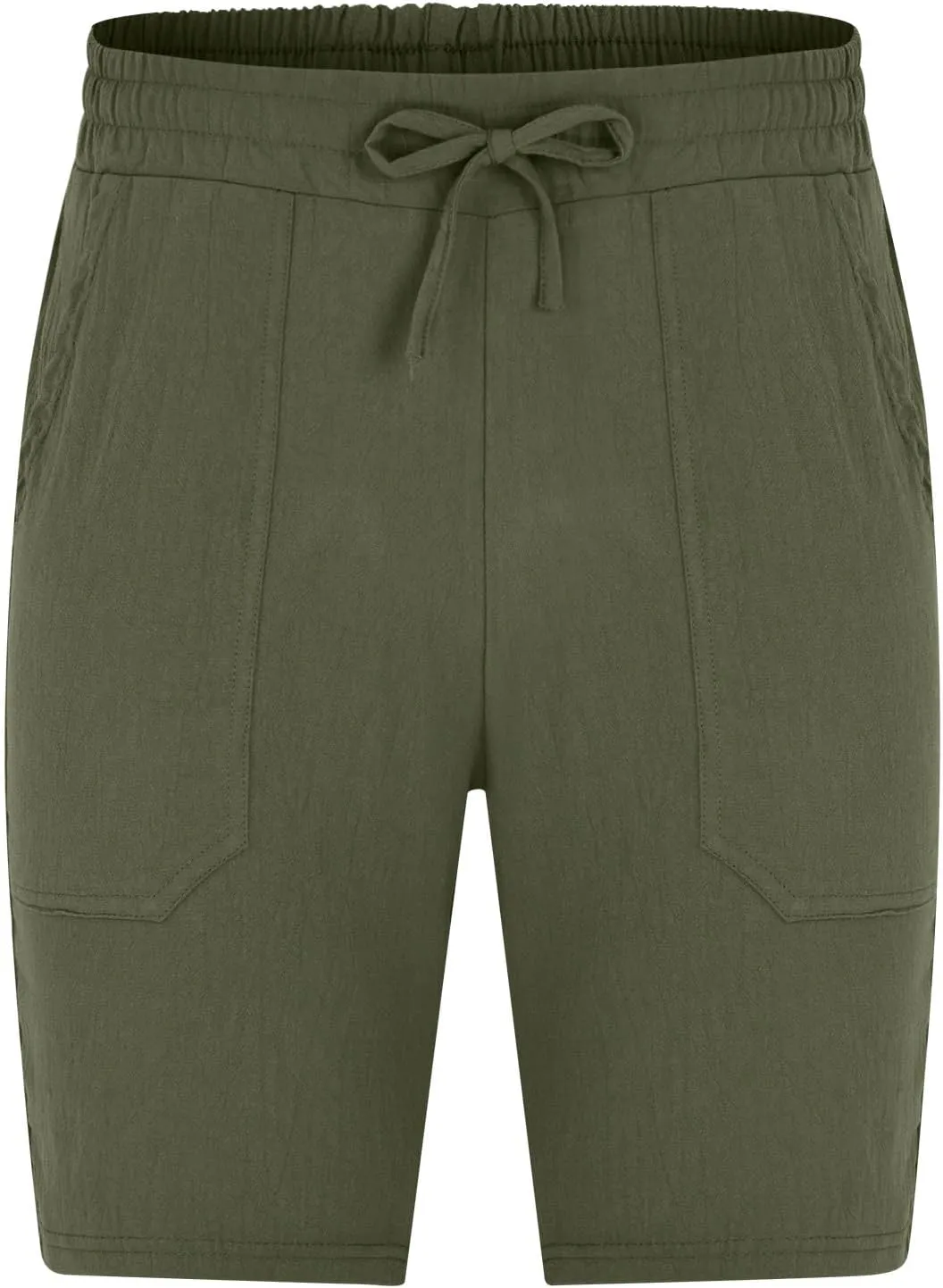 Muscularfit Cargo Shorts for Men Relaxed Fit Shorts with Pockets Summer Fashion Linen Cotton Shorts Stretch Athletic Shorts