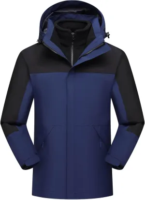 Muscularfit Men's Lightweight Waterproof Hooded Rain Jacket Breathable Raincoat Shell Jacket Outdoor Fashion Mountain Hiking