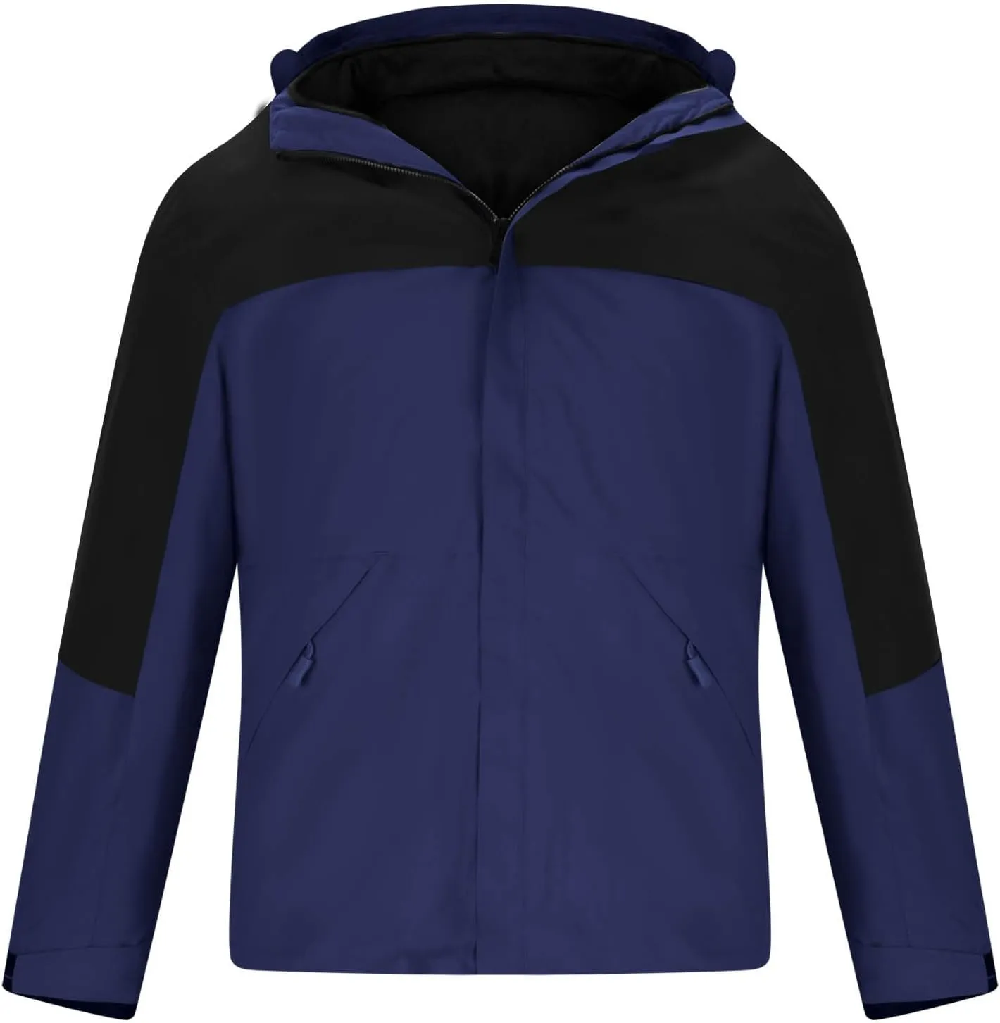 Muscularfit Men's Lightweight Waterproof Hooded Rain Jacket Breathable Raincoat Shell Jacket Outdoor Fashion Mountain Hiking