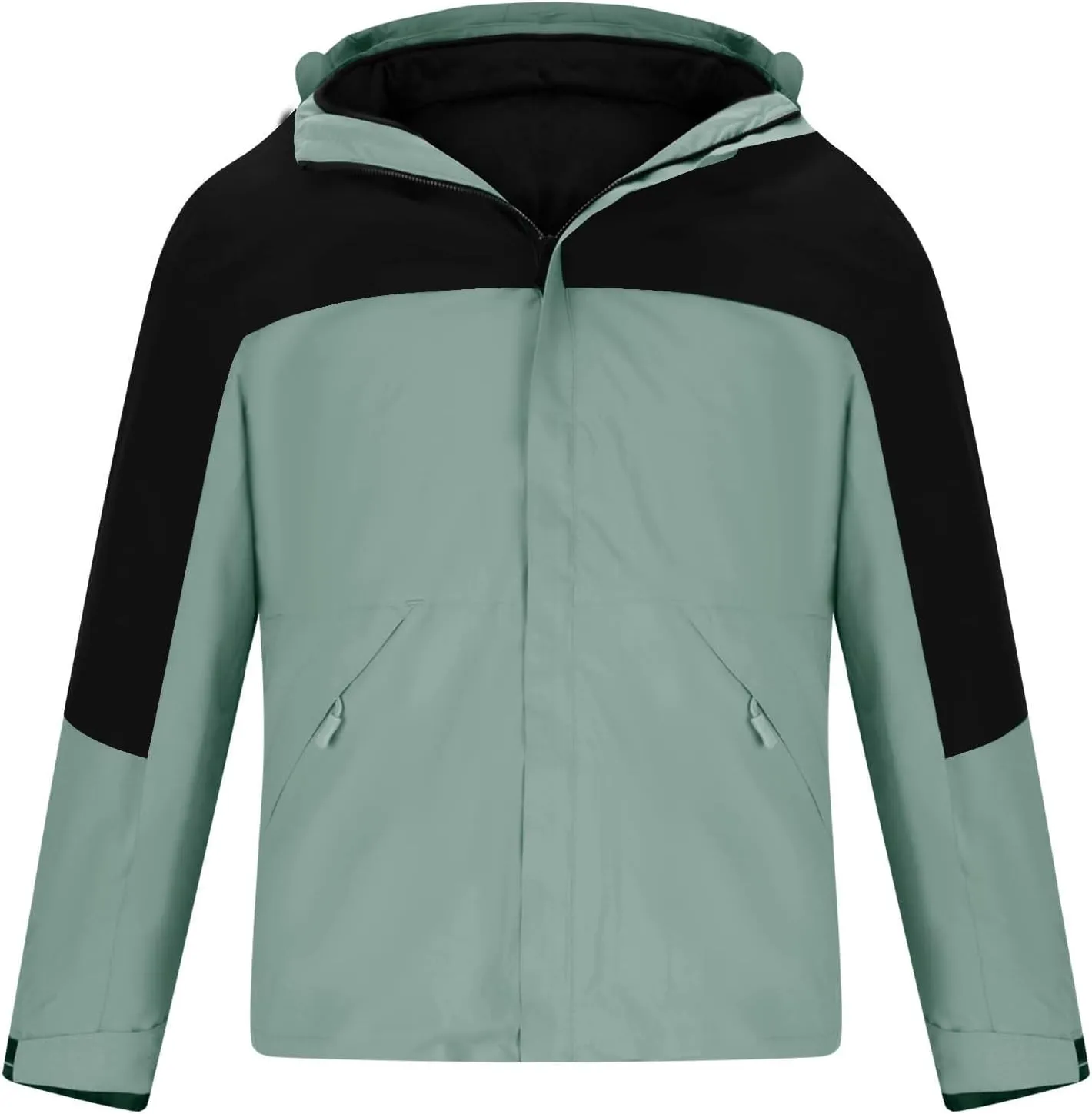 Muscularfit Men's Lightweight Waterproof Hooded Rain Jacket Breathable Raincoat Shell Jacket Outdoor Fashion Mountain Hiking