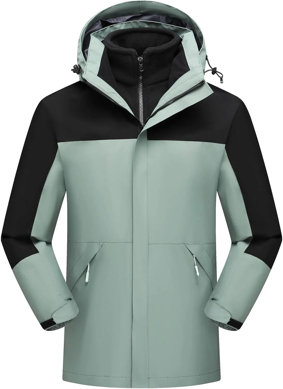 Muscularfit Men's Lightweight Waterproof Hooded Rain Jacket Breathable Raincoat Shell Jacket Outdoor Fashion Mountain Hiking