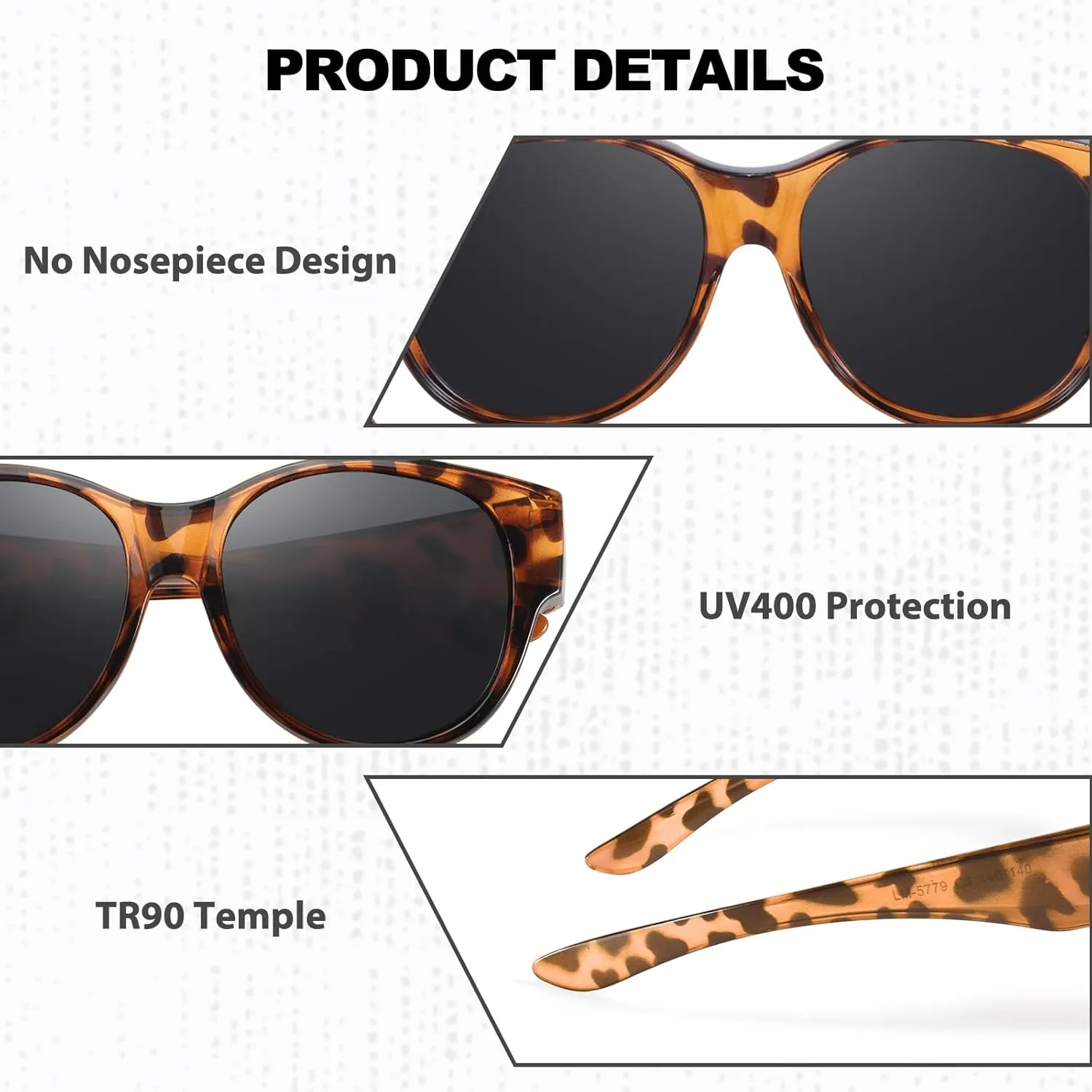Myiaur Polarized Fit Over Glasses Sunglasses for Women, Trendy Wear Over Glasses for Driving with UV400 Protection