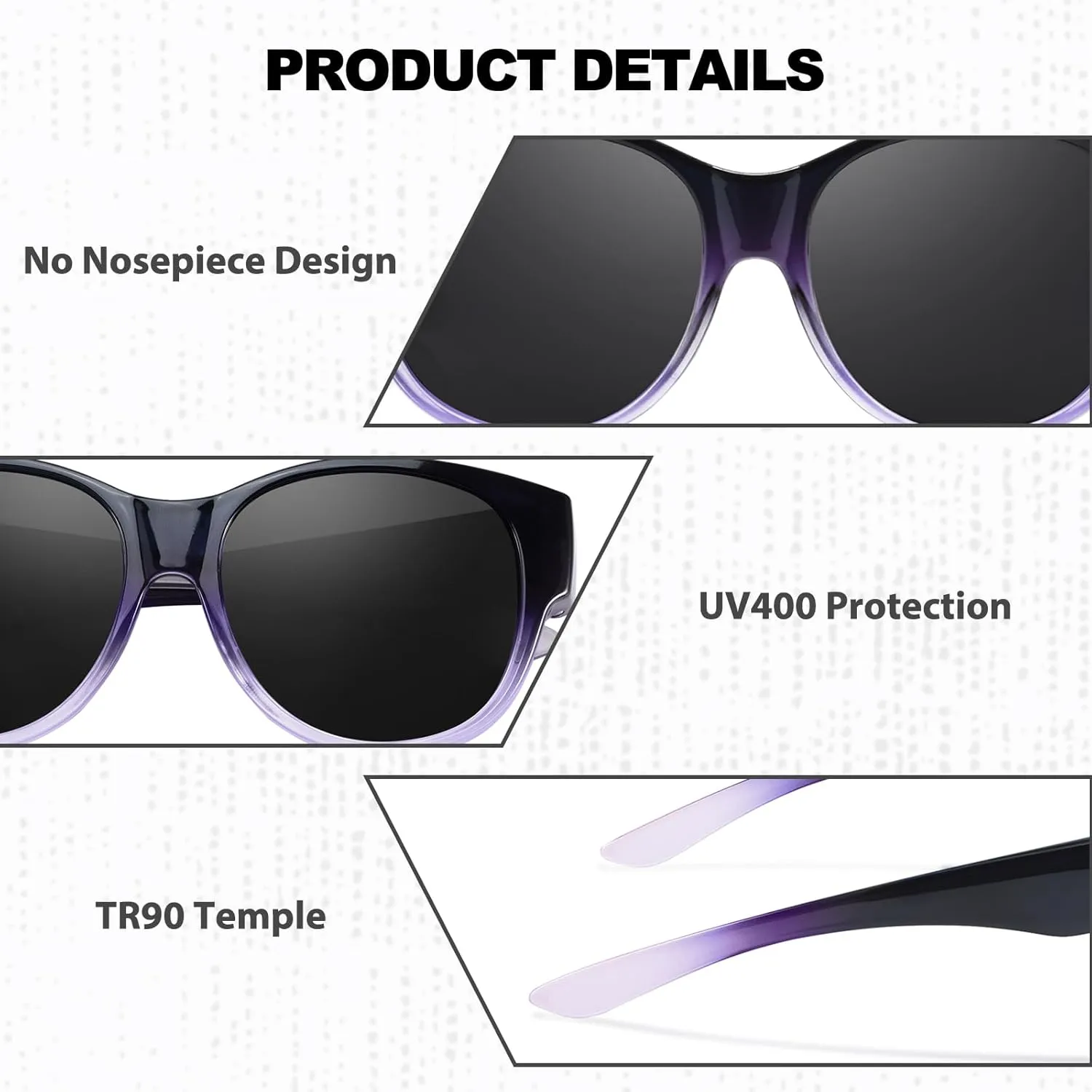 Myiaur Polarized Fit Over Glasses Sunglasses for Women, Trendy Wear Over Glasses for Driving with UV400 Protection