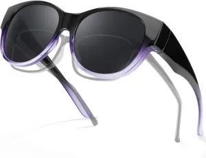 Myiaur Polarized Fit Over Glasses Sunglasses for Women, Trendy Wear Over Glasses for Driving with UV400 Protection