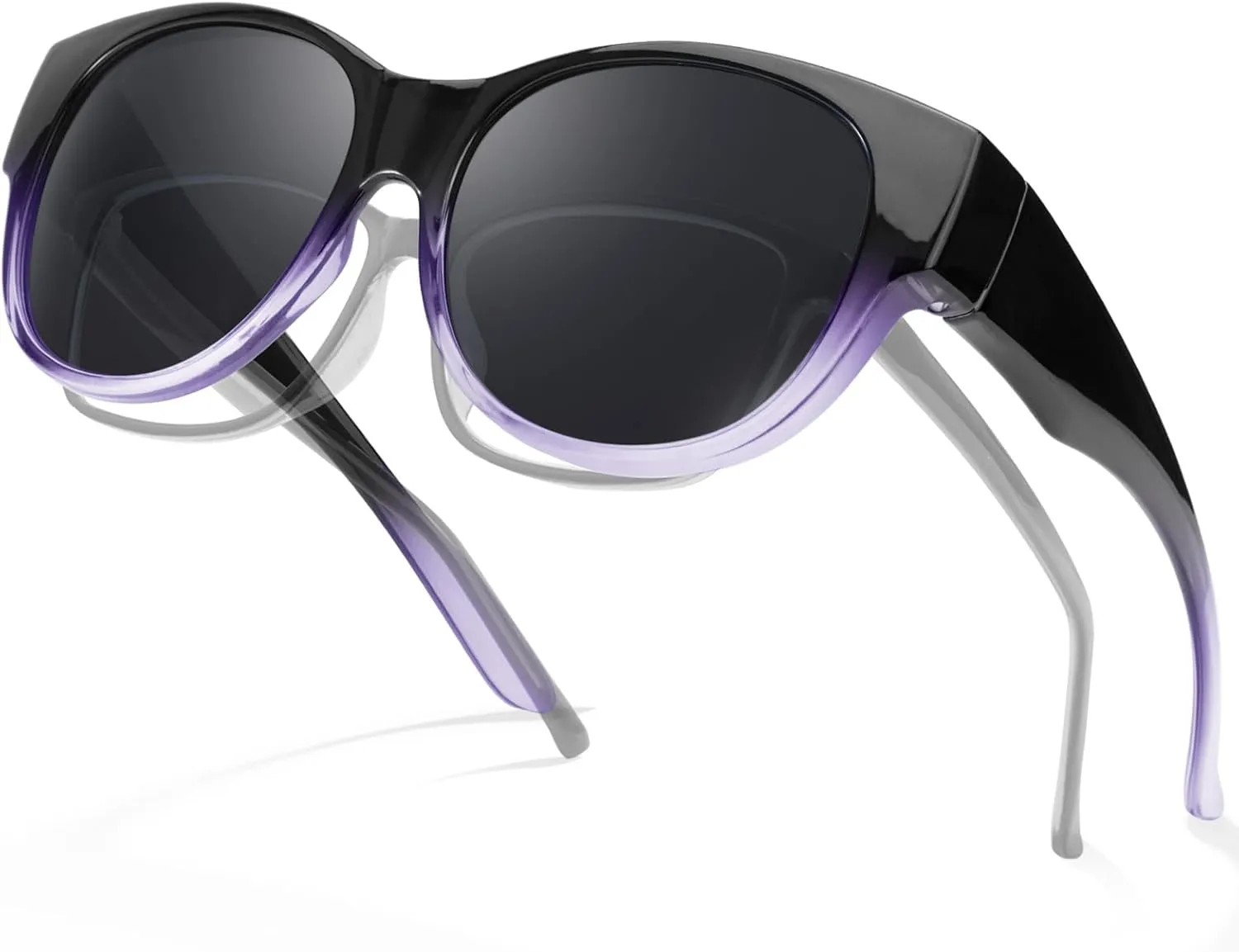 Myiaur Polarized Fit Over Glasses Sunglasses for Women, Trendy Wear Over Glasses for Driving with UV400 Protection