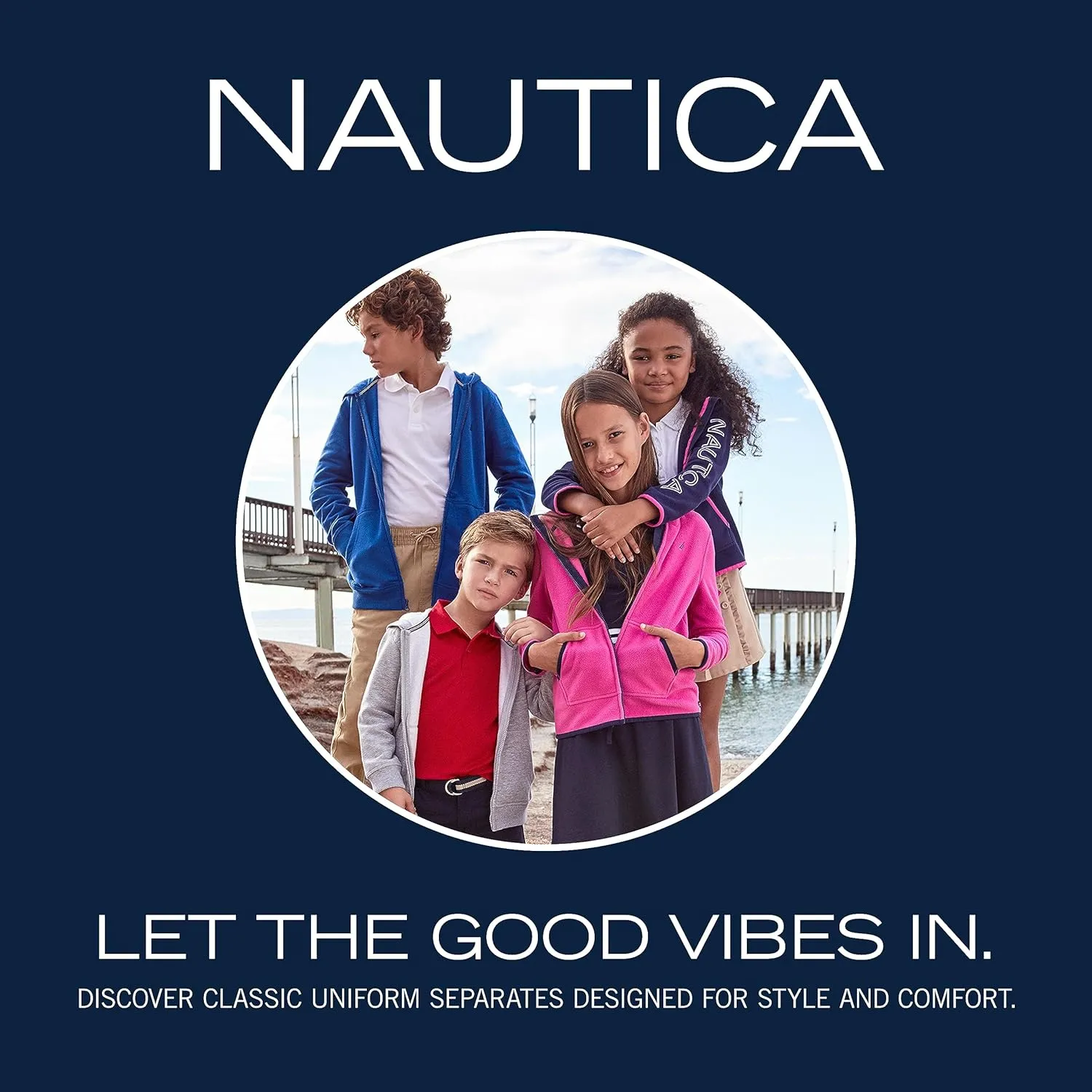 Nautica Girls' School Uniform Bermuda Shorts, Pull-on Fit, Stretchy Material, Functional Pockets