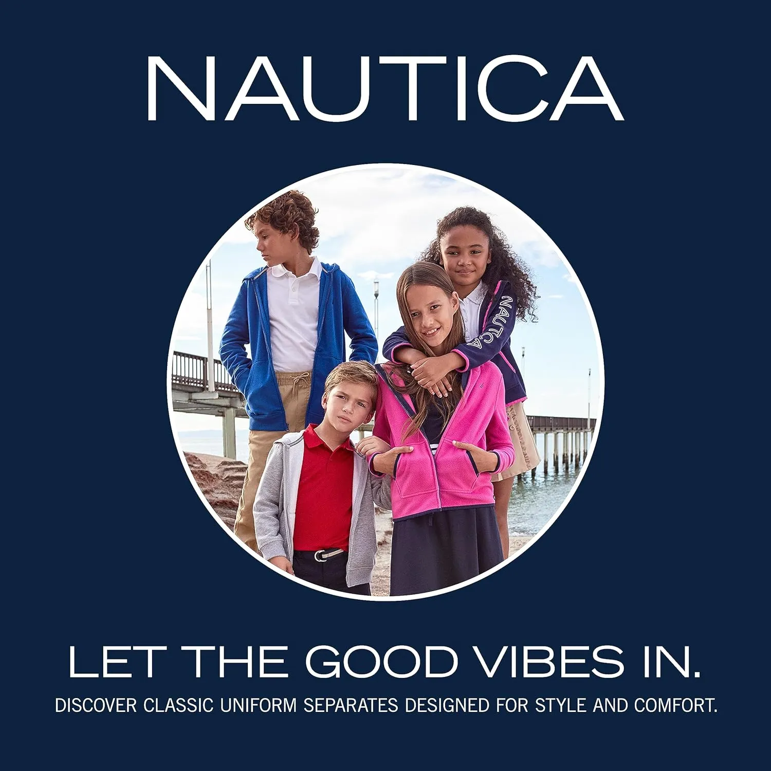 Nautica Girls' School Uniform Interlock Skinny Leg Jegging, Elasticized Waistband with Faux Button Closure, Stretch Material