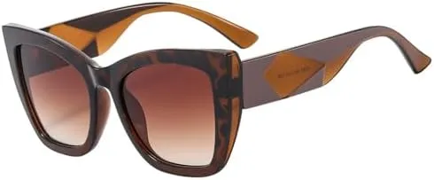 New 2025 Cat Eye Sunglasses Men Women Sun Glasses Travel Shades Vintage Retro UV400,Leopard,One size