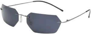 New 2025 Polarized Sunglasses Rivets Men Cinema Driving Titanium Frameless Polygon Sun Glasses for Men,2,One size