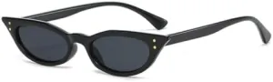 New 2025 Small Cat Eye Sunglasses Women Vintage Rivet Narrow Triangle Sun Glasses Female Black Shades Streetwear Eyewear