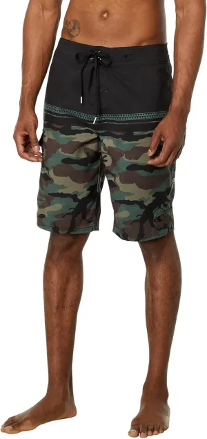O'NEILL Men's 21 Inch Geo Print Boardshorts - Water Resistant Swim Trunks for Men with Quick Dry Stretch Fabric and Pockets