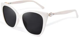 OPTOFENDY Sunglasses Womens Trendy Square Cat Eye Sun Glasses UV400 Protection, Shopping Cycling Driving