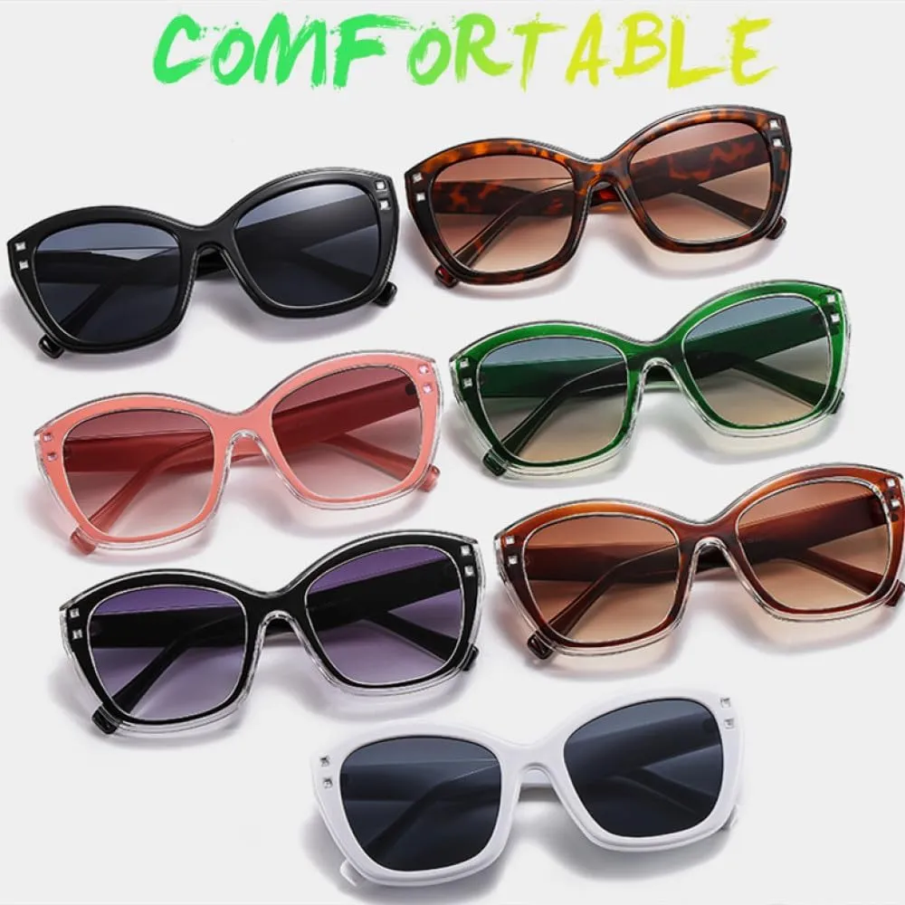 Oversized Cat eye Sunglasses Women Men Luxury Shades Pink Eyewear Vintage Sun Glasses UV400 Pink Glasses Black