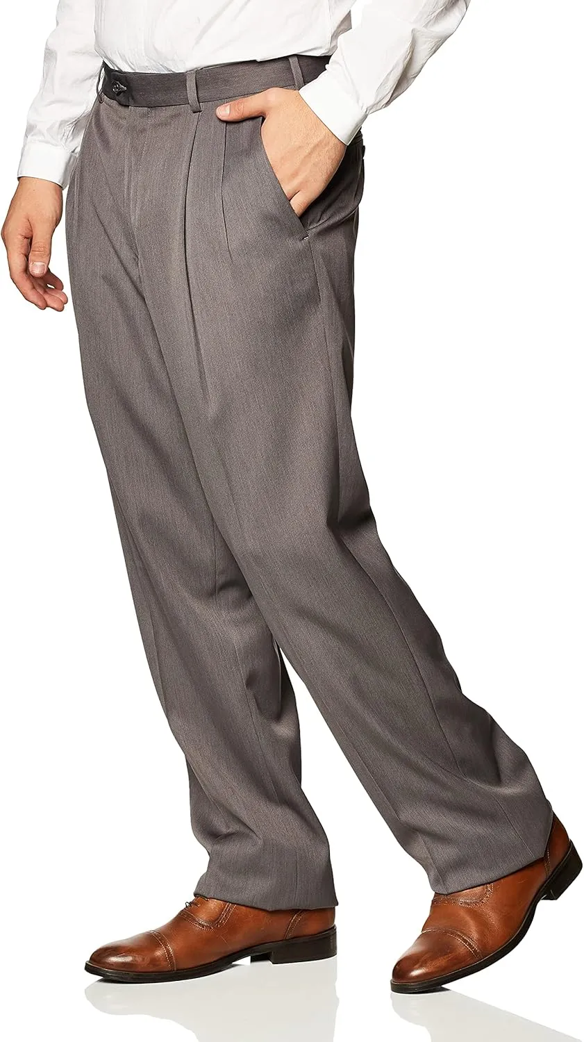 Perry Ellis Men's Classic Fit Double Pleated Cuffed Pant