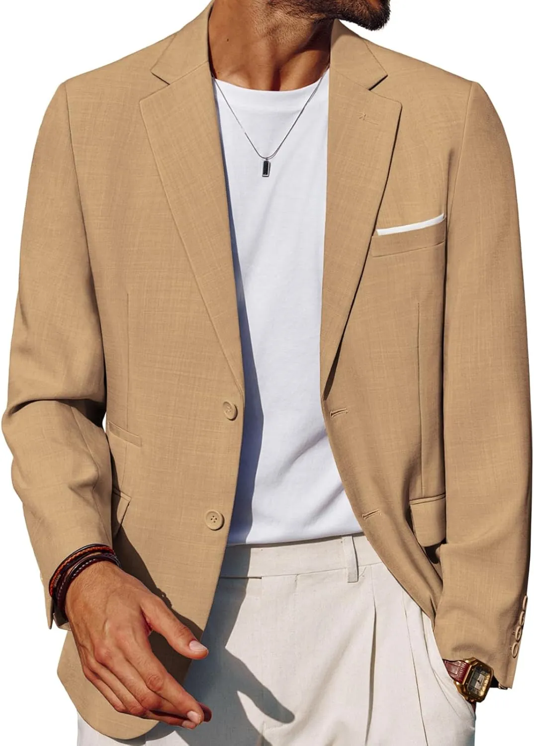 PJ PAUL JONES Mens Casual Sport Coats Two Buttons Lightweight Business Sport Blazer