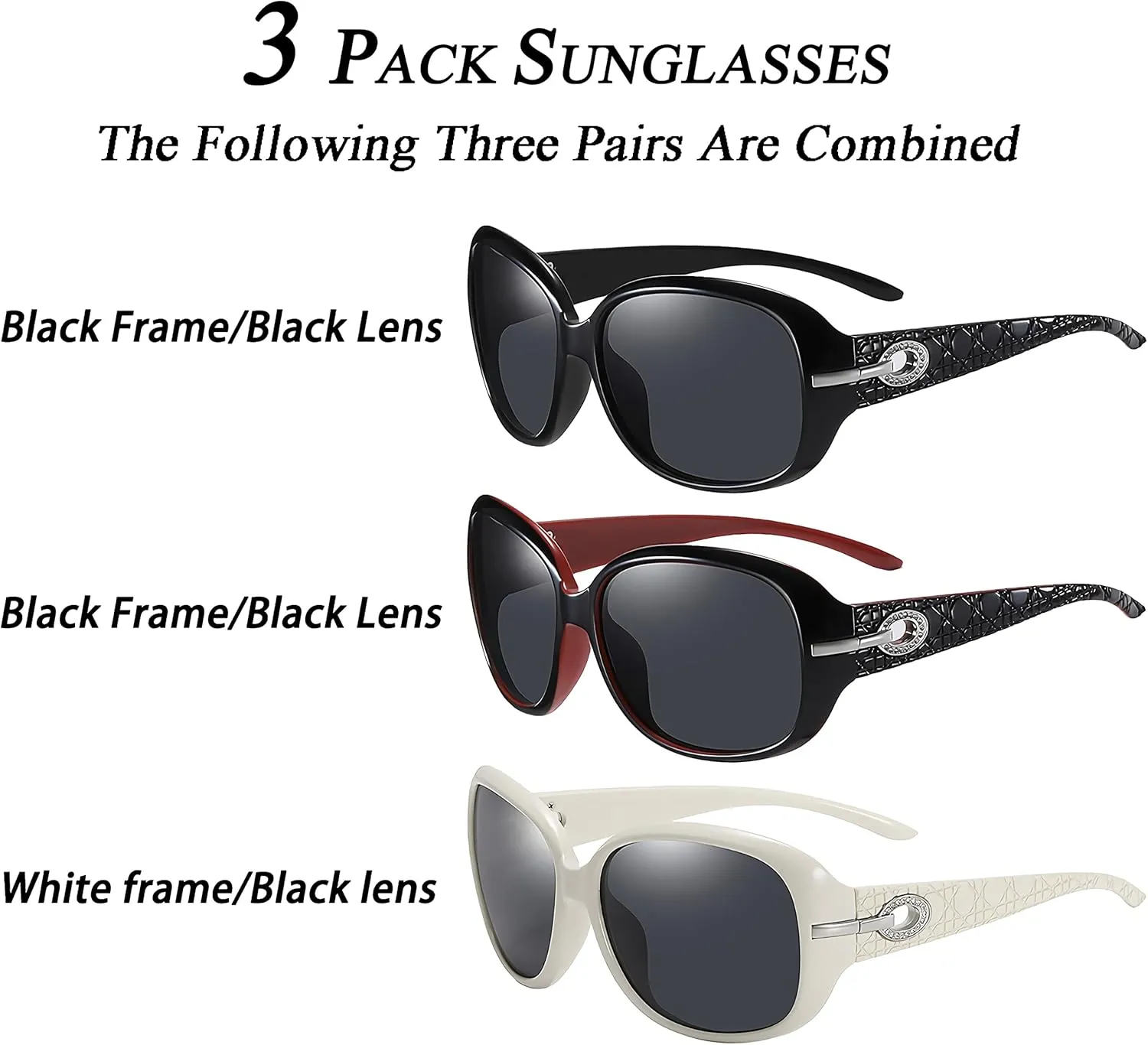 Polarized Sunglasses for Men and Womens UV400 Protection Sports Driving Fishing Glasses 3pack